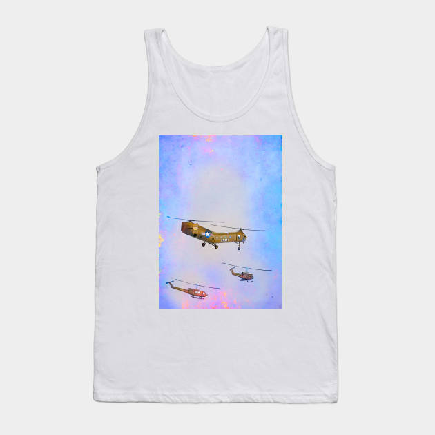 Huey and flying banana in flight during Vietnam war Tank Top by Pitmatic